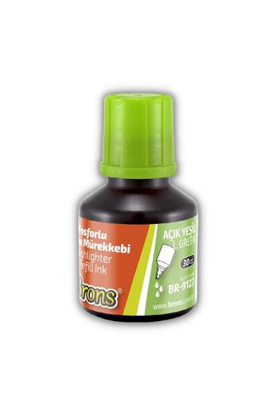 Brons Fosforlu Kalem Mürekkebi Yeşil 30 ml 1 Adet Işaret Kalemi Mürekkebi 1 Adet
