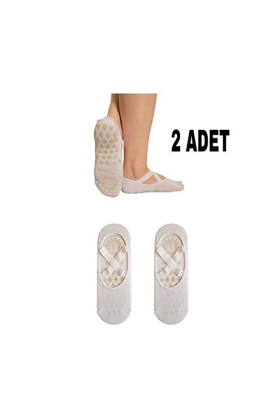 Aware Time 2-Piece Non-Slip Sole Women's Plates Socks for Yoga Fitness - Standard Size