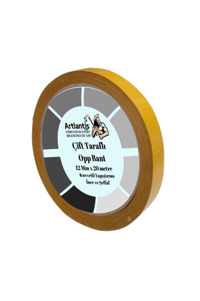 Artlantis Çift Taraflı Bant İnce Şeffaf 12 mm 20 Metre 1 Adet Resim Tablo Fot...
