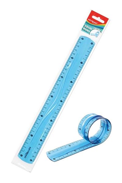 KEYROAD Unbreakable Ruler 30 Cm Silicone Blue Color 1 Piece Ruler Unbreakable