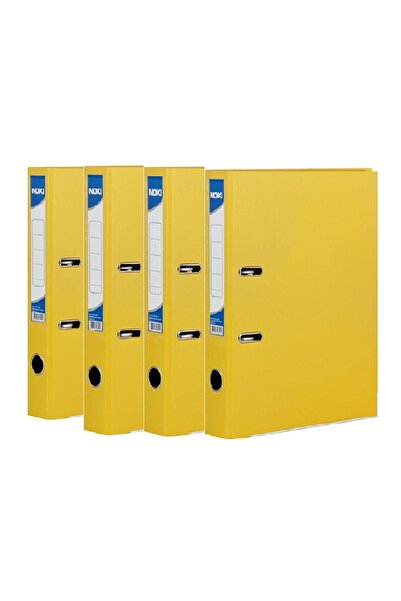 Noki Office Folder Yellow Narrow Yellow Office Folder with Rings 4 Pieces