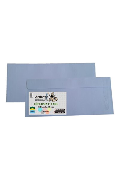 Artlantis Diplomat Zarf 10.5x24 Cm Beyaz 90 Gr Silikonlu 25'li 1 Paket 105*24...