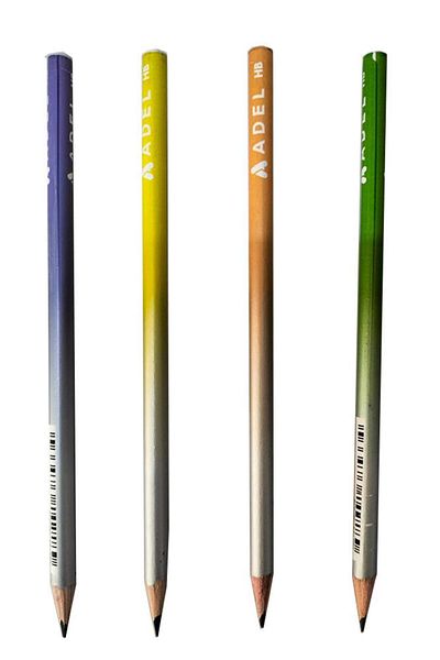 Adel Lead Pencil 4 Pieces Mash Pastel HB Black Lead Pencil Mash Pastel Patterned HB Pencil Domestic Production