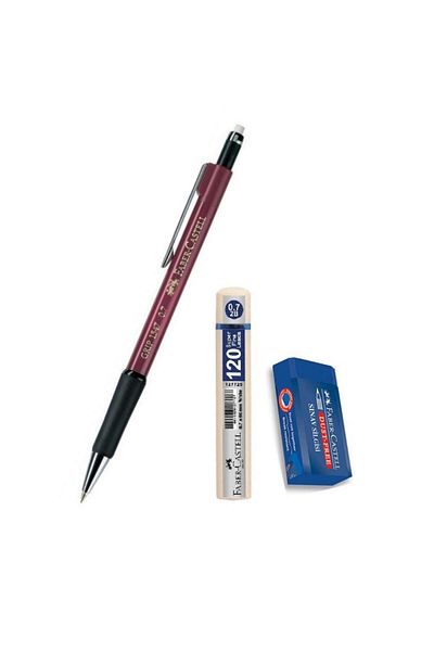 Faber Castell Nib Pen Claret Red 0.7 Grip 1347 Faber 120 Pieces Nib and Exam Eraser Versatil Nib Pen 0.7 1 Piece