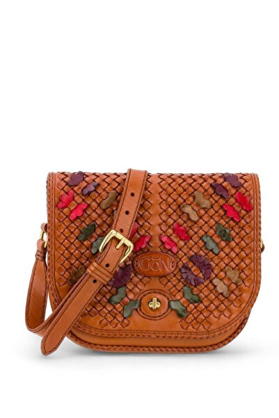 GÖN Hand Made Taba-Çok Renkli Kadın Çapraz Askılı Çanta Kasis