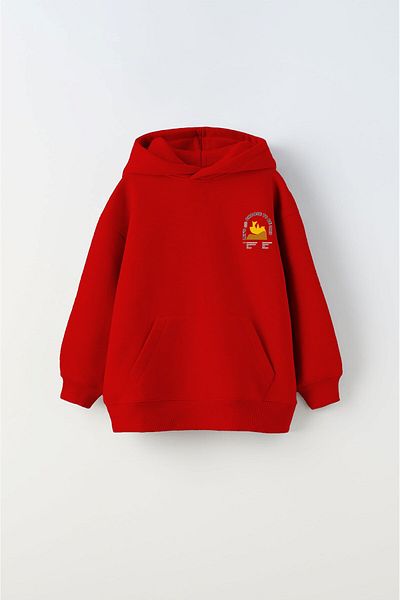 The Champ Clothing Червен унисекс детски суитшърт с качулка, полар, с щампа "Нека изберем да бъдем добри"
