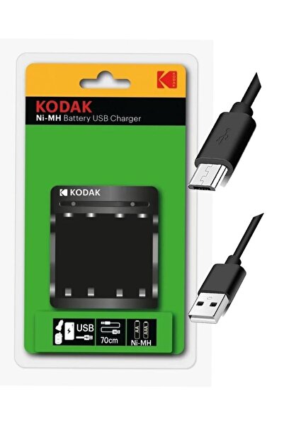 Kodak Pil Şarj Aleti Cihazı Usb Kablolu Kalem Pil (aa) Kumanda Pili (aaa) Uyumlu 1 Paket Ni-mh Usb Şarj Ci