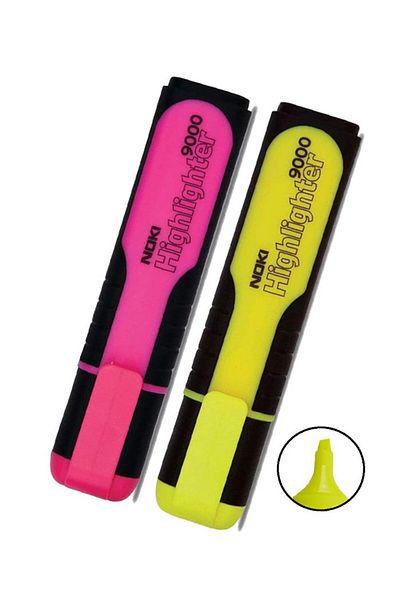 Noki Highlighter Marker Pen Yellow Pink 1 Piece Highlighter 2 Colors Highlighter Marker Pen Neon Color
