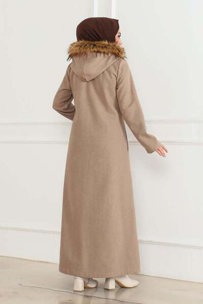 SGS Παλτό από βιζόν ανοιχτόχρωμο - Με γούνα στην κουκούλα