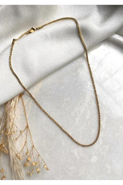 simplicist İnce Basic Gold Renk Çelik Zincir Kolye 50 5 Cm