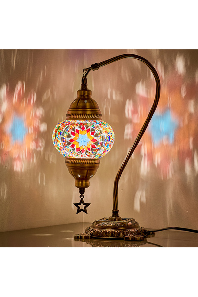 Demmex Mosaic Desktop - Turkish and Moroccan Gift Lamp, Lampshade Night Light...