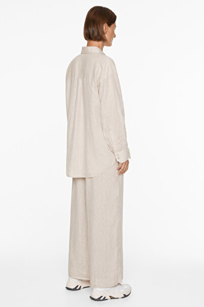 Oysho 100% Linen Long Sleeve Shirt