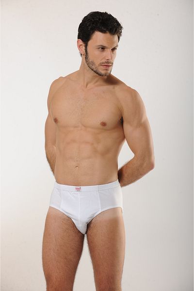 MODA 100% Cotton Soft Textured Men's White Slip Panties