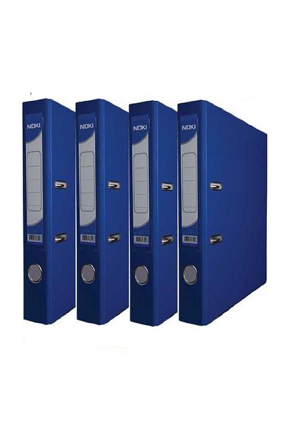 Noki Office Folder Blue Narrow Blue Office Folder with Rings 4 Pieces