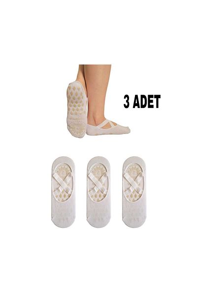 Aware Time Women's 3-Piece Non-Slip Sole Yoga Fitness Plates Socks Standard Size