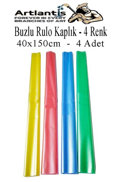 Artlantis Buzlu Rulo Şeffaf Kaplık 4 Adet 40x150 cm Defter Kitap Kaplığı Okul...