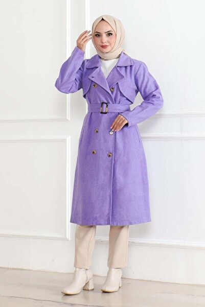 SGS Παλτό λιλά διπλό πέτο Kaşe