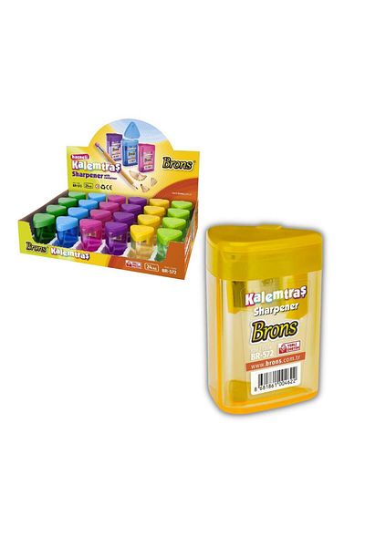 Brons Triangle Pencil Sharpener 2 Blades 1 Piece Colorful Brons Pencil Sharpener Triangle 1 Piece
