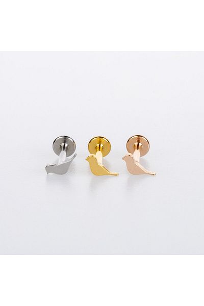 MITH SB TAKI Gold Colored Piercing Tragus Bird - 1 Piece