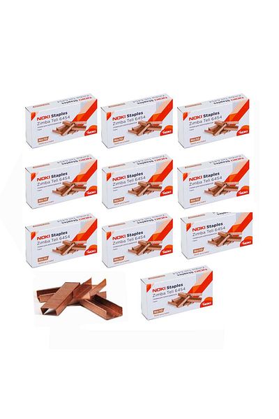 Noki Staple Small No:10 1000 Pieces Copper Yellow 10 Pack 6454