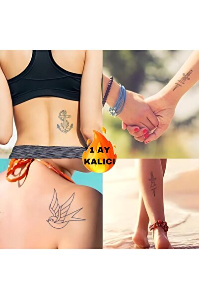 Mecit Tuhafiye 1 AY KALICI GÜVERCİN ÇAPA KAMA KOL BİLEK VUCUT GEÇİCİ DÖVME