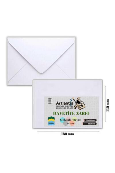 Artlantis Zarf 13x18 Davetiye Zarfı Beyaz 100'lü 1 Paket Beyaz Davetiye Zarfı...