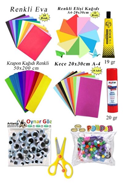 Artlantis Anaokulu Etkinlik Seti 9 lu 1 Paket Okul Öncesi Gelişim Seti Eva Ke...