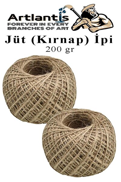 Artlantis Jüt İpi Kırnap 200 Metre Mumlu Kırnap İplik Jüt İp Kendir İp Süs Na...