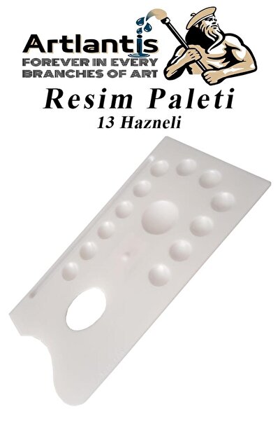 Artlantis Dikdörtgen Resim Paleti 1 Adet 13 Hazneli Boya Paleti Sanatsal Boya...