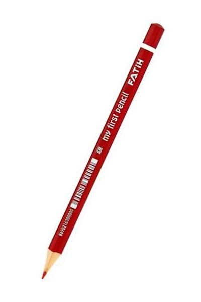 Fatih Jumbo Red Pencil 6 Pieces Red Cap Pencil Triangle Red Color Pencil My First Pencil