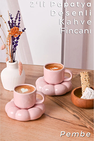 ARVALE 4 Piece Cloud Model Coffee Cup for 2 People |   Turkish Coffee Cup 90 ml