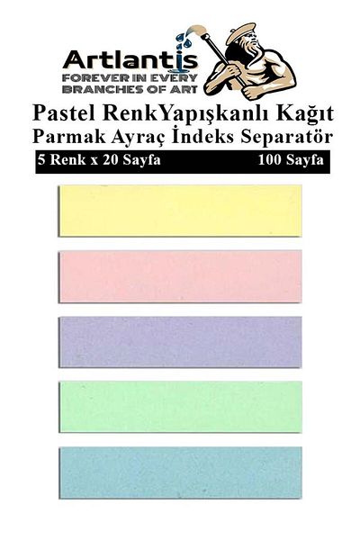 Artlantis Self-Adhesive Bookmark Postit 5 Colors 1 Piece Adhesive Note Paper Transparent Finger Mark Inde
