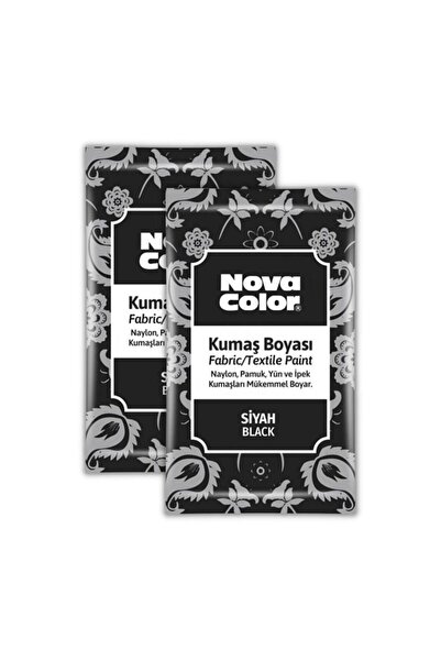 Nova Color Siyah Kumaş Boyası Toz 12 gr 2 Adet Toz Kumaş Boyası Siyah Kot Pantalon Gömlek Tişört Tek