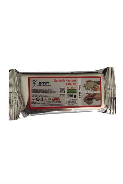 Emin İş Eğitimi Ceramic Plasticine Natural Clay 250 Gr White Clay Plasticine 1 Piece