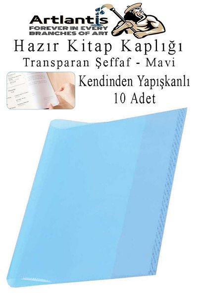 Artlantis Blue Transparent Frosted Book Cover - 10 Stück, Verstellbar, Selbstklebend, Klettverschluss
