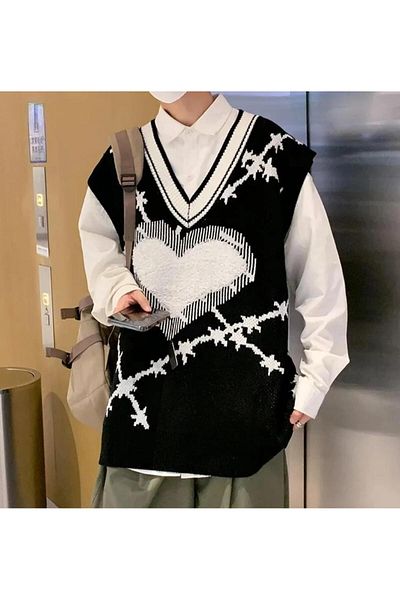 Touz Moda Retro Heart Unisex Sweater