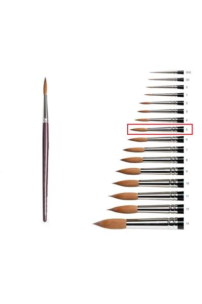 Artlantis Suluboya Fırçası 5 Numara Samur Guaj Boya Fırça No:5 1 Adet