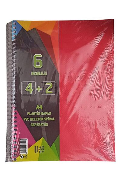 Artlantis 4+2 دفتر ملاحظات 6 موضوع 150 ورقة 1 قطعة 4 مربعات 2 خطوط سبرالي غطاء بلاستيكي مع فاصل
