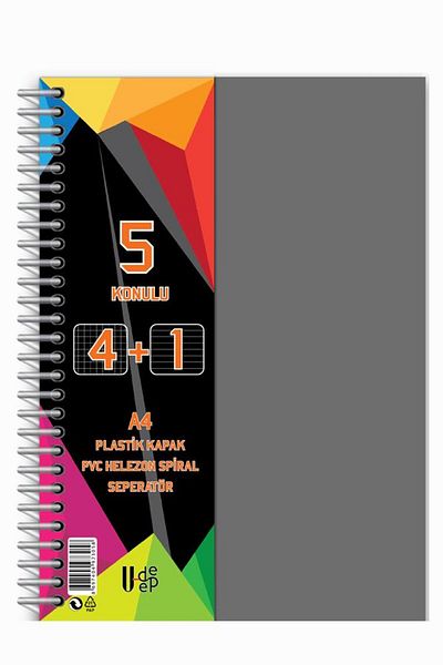 Artlantis 5 Thread 4+1 Bookmark Notebook - 125 Sheets, 1 Piece, 4 Plaids and 1 Lined Spral Plastic Cover
