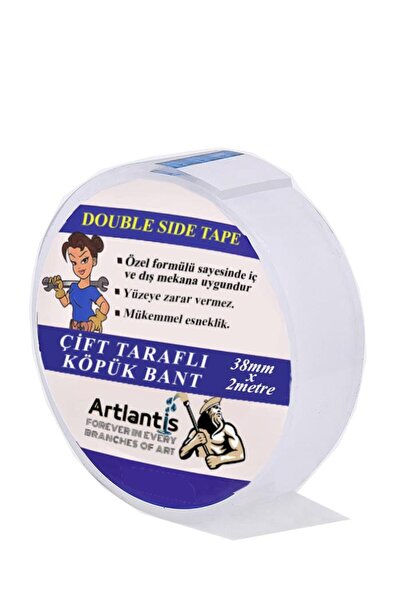Artlantis Çift Taraflı Bant Köpük Bant 38mm x 2mt 1 Adet Çerçeve Tablo Halı Y...