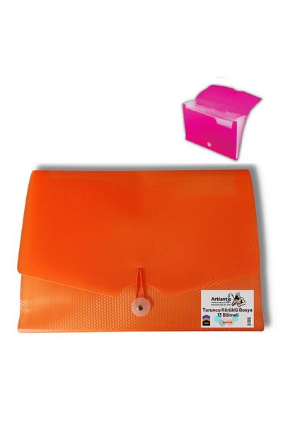 Artlantis Gusseted File Orange 13 Compartments 1 Piece Accordion File Orange 1 Piece