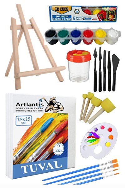 Artlantis Set de pânză 25x25 1 pachet șevalet pentru masă Mydido Vopsea acril...
