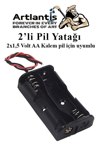 Artlantis 2 Li Pil Yatağı Deney 1 Adet Pil Yuvası Pil Kutusu Aa Kalem Kalın P...