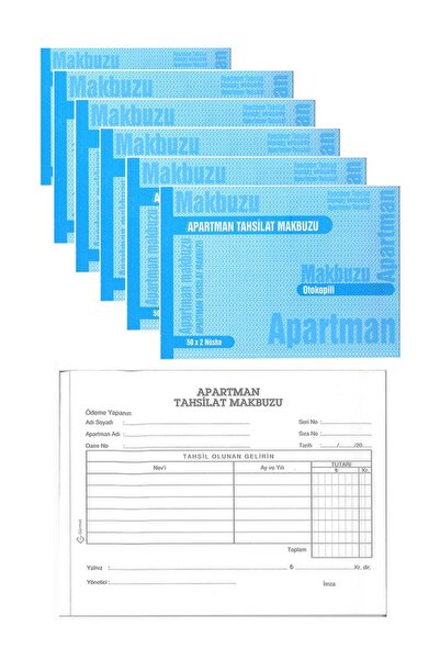 Artlantis Apartman Tahsilat Makbuzu Otokopili 2/50 6 Adet Apartman Aidat Makb...