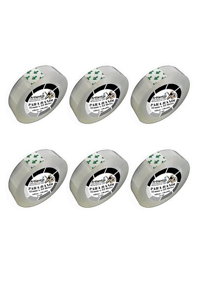 Artlantis Transparent Money Tape 12mm X 33 Meters 6 Pieces Transparent School Office Tape 6 Pieces