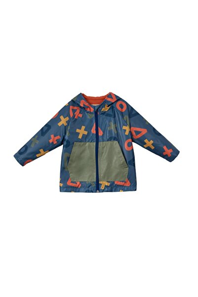 Lolons Geometrik Baskılı Erkek Bebek Yağmurluk