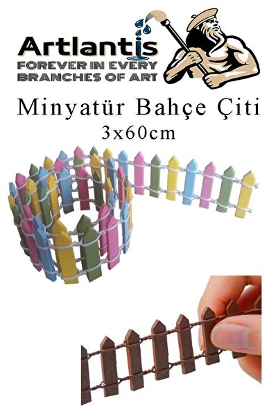 Artlantis Mini Bahçe Çiti Renkli 3x60cm 1 Adet Dekoratif Minyatir Bahçe Çiti ...