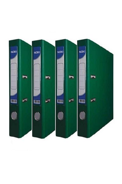 Noki Office Folder Green Narrow Green Office Folder with Rings 4 Pieces