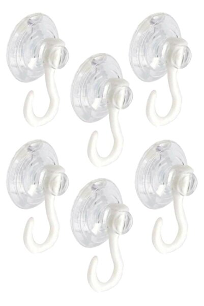 Artlantis Askılı Vantuz Öpücük 4 Cm 6 Adet Büyük Kancalı Cam Vantuzu Pvc Vant...