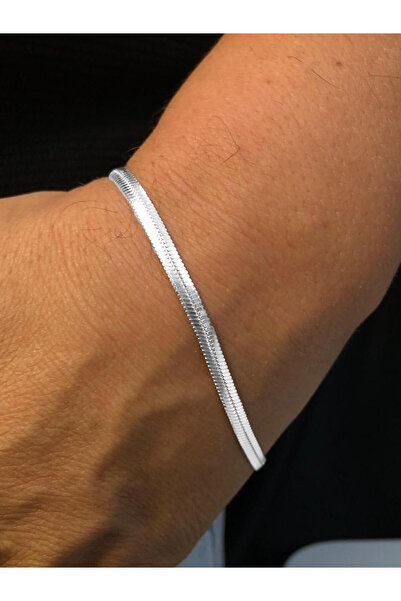 vogutima Erkek Gümüş Bileklik - 3.5mm Italyan Bombeli Ezme Model • Işıklı Kut...